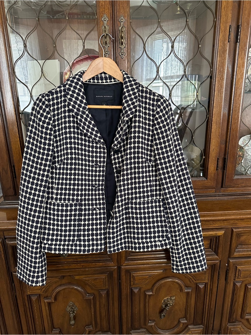 Banana Republic Navy and White Blazer